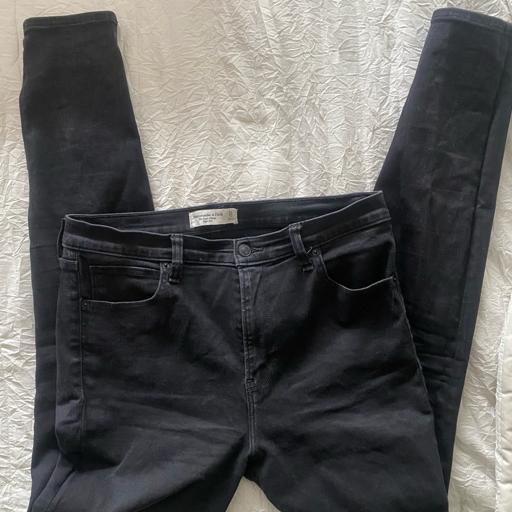 Abercrombie & Fitch Black Skinny Jeans High-Rise Stretch